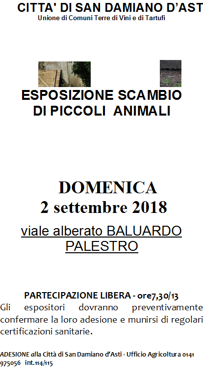 Mostra mercato degli animali di Bassa corte 02\09\2018