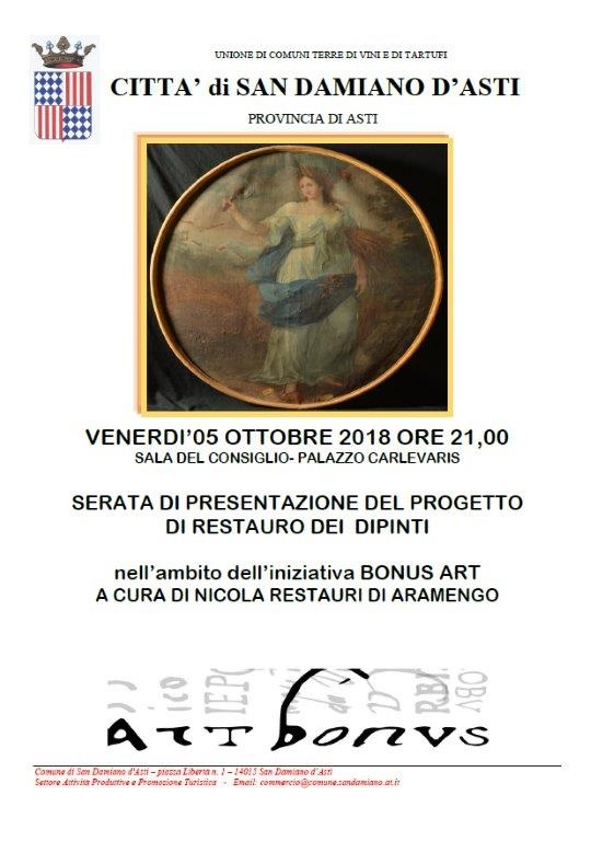 Presentazione progetto restauro dipinti palazzo carlevaris  e  iniziativa art  bonus  
